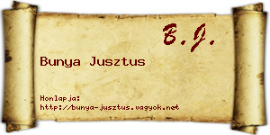 Bunya Jusztus névjegykártya